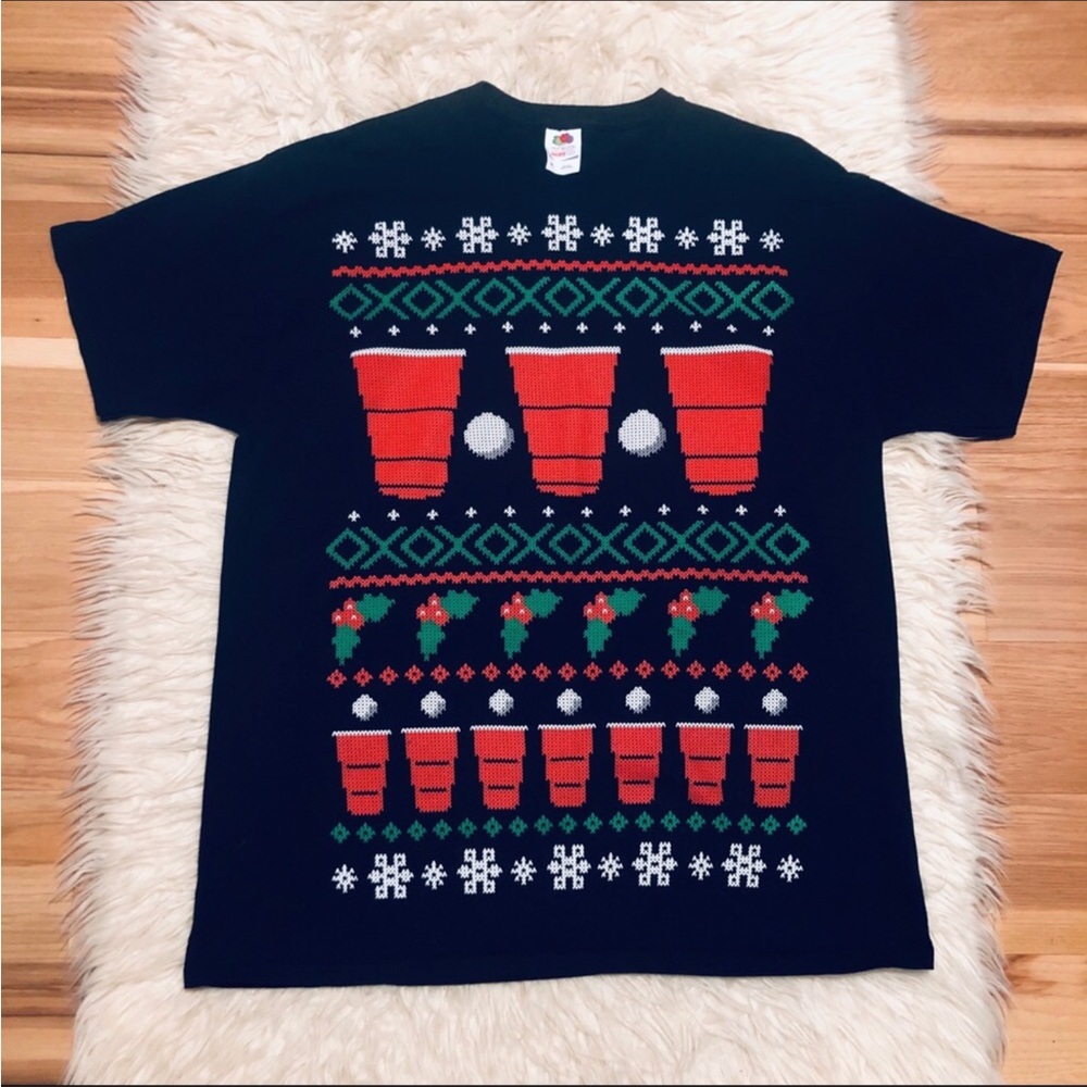 Ugly Christmas Red Solo Cup Drinking Tee